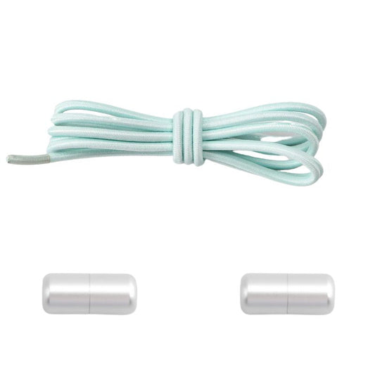 Elastische veters lichtgroen dun 3mm met draaicapsule sluiting voor sneakers en sportieve schoenen