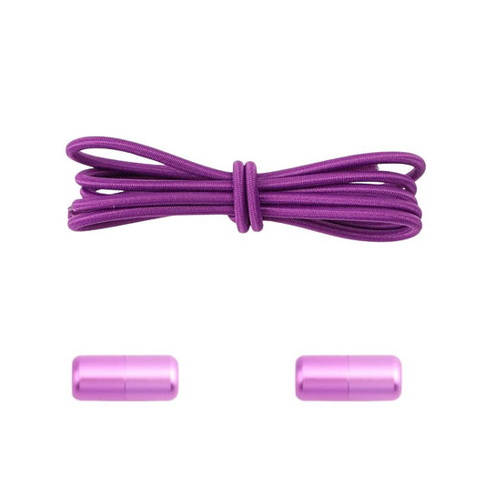 Elastische veters paars dun 3mm met draaicapsule sluiting voor sneakers en casual schoenen