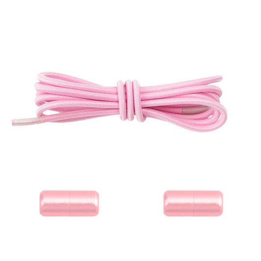 Elastische veters roze dun 3mm met draaicapsule sluiting voor sneakers en casual schoenen
