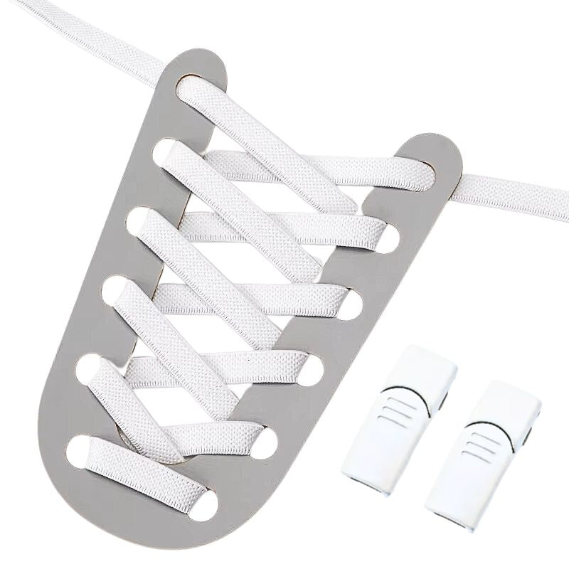 Witte elastische veters 9 mm met magneetsluiting, klassiek en praktisch voor dagelijks gemak