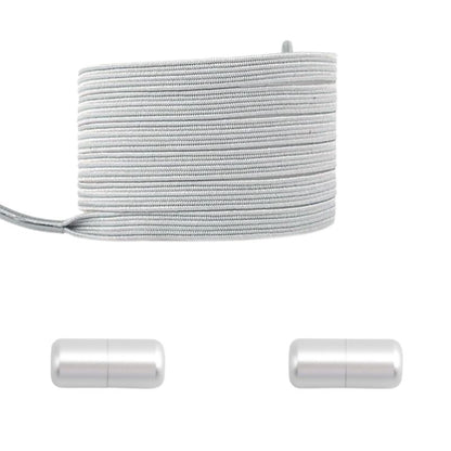 Lichtgrijze platte elastische veters met capsulesluiting voor een minimalistische en veelzijdige stijl