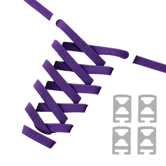 Paarse elastische veters 9 mm met onzichtbare clip en anti-slip structuur voor een unieke stijl