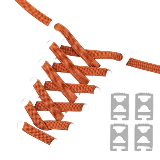 Bruine elastische veters 9 mm met onzichtbare clip en anti-slip structuur voor een klassieke stijl