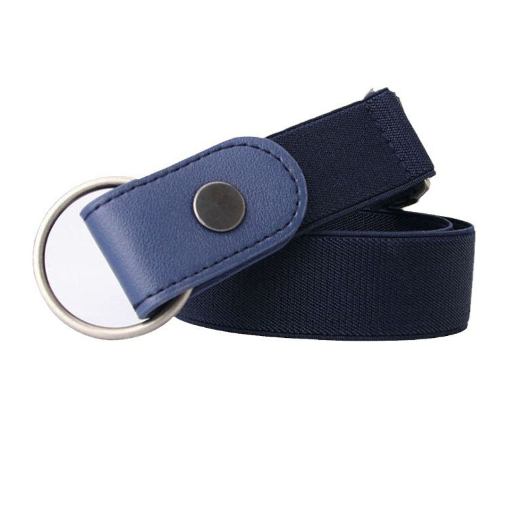 Riem zonder gesp marineblauw opgerold