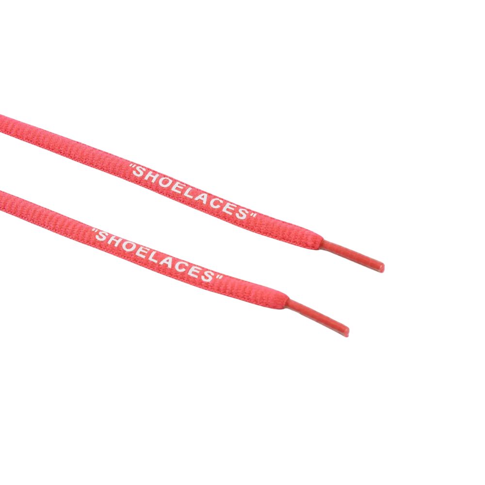 Ronde Off-White Shoelaces roze close up