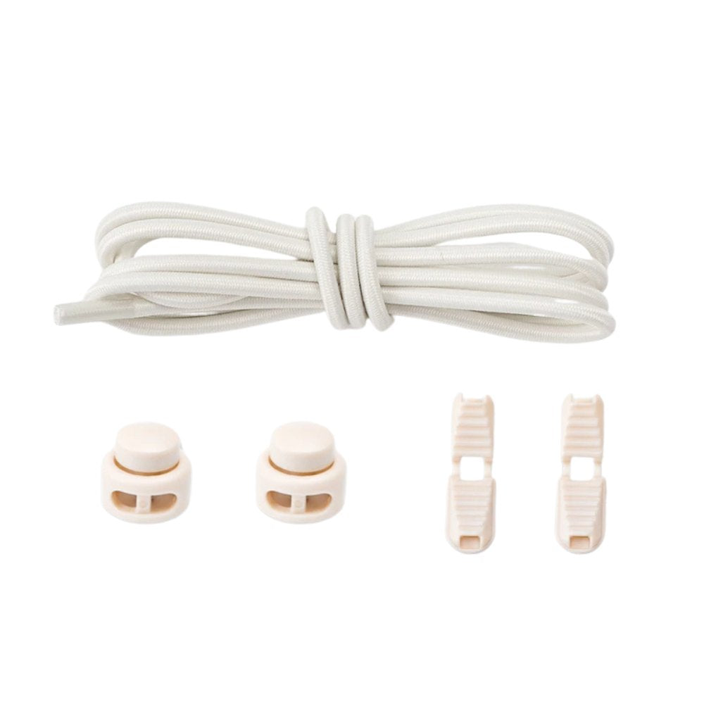 Elastische veters beige dun 3mm met verstelbare sluiting voor sneakers en dagelijks gebruik