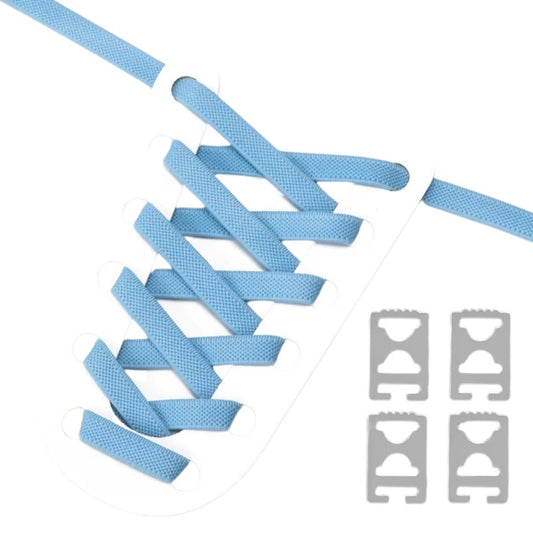 Hemelsblauwe elastische veters 9 mm met onzichtbare clip en anti-slip structuur voor een luchtige en moderne look