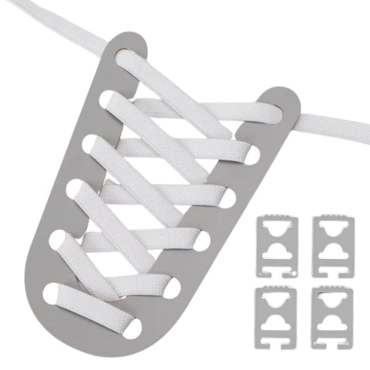 Witte elastische veters 9 mm met onzichtbare clip en anti-slip structuur voor een frisse en veelzijdige look