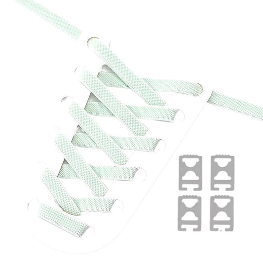 Lichtgroene elastische veters 9 mm met onzichtbare clip en anti-slip structuur voor een natuurlijke look